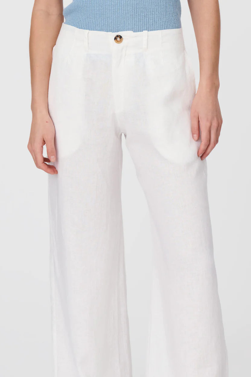 Carlotta Linen Wide Pants - Bone