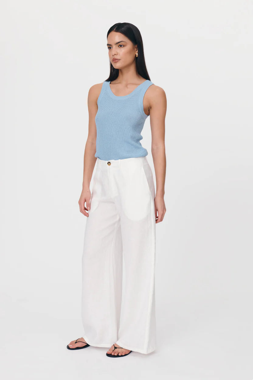 Carlotta Linen Wide Pants - Bone