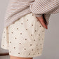 Silk Taffeta Tap Short - Creme Walnut Polka Dot