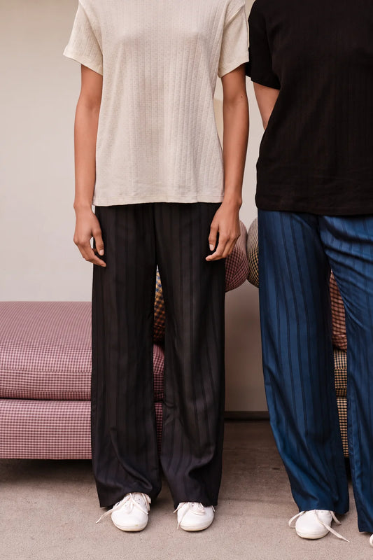 Shadow Stripe Simple Pant - Jet