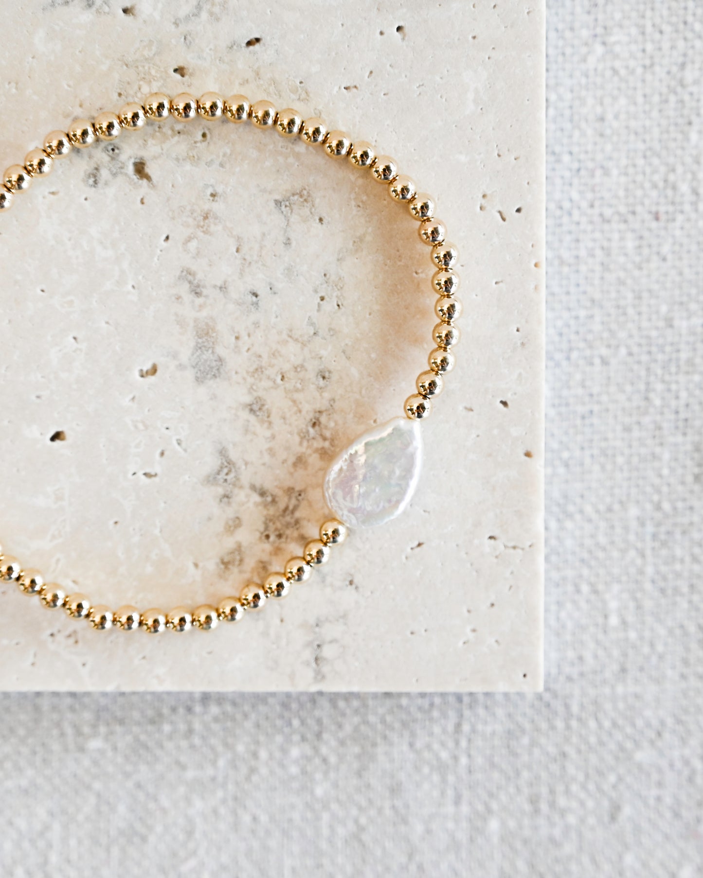 Marina Beaded Bracelet - Coin Pearl
