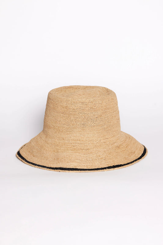 Crochet Bucket Hat - Black Stripe