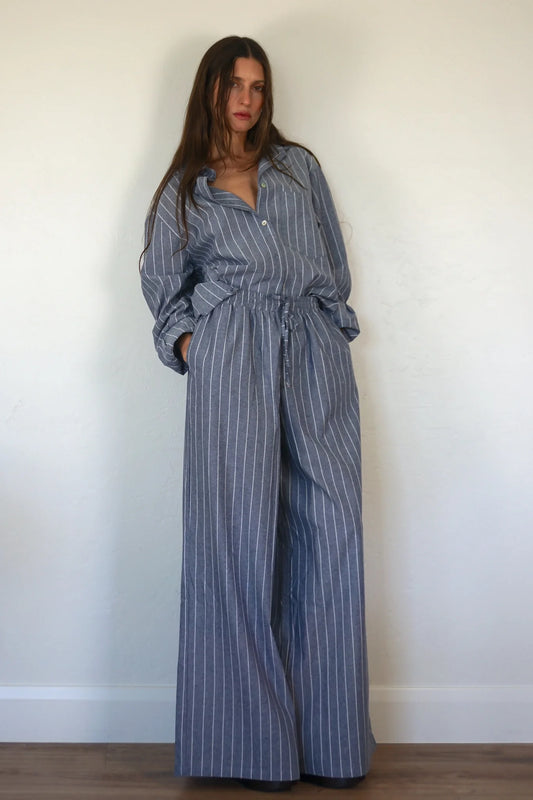 Lou Pant - Blue Pinstripe