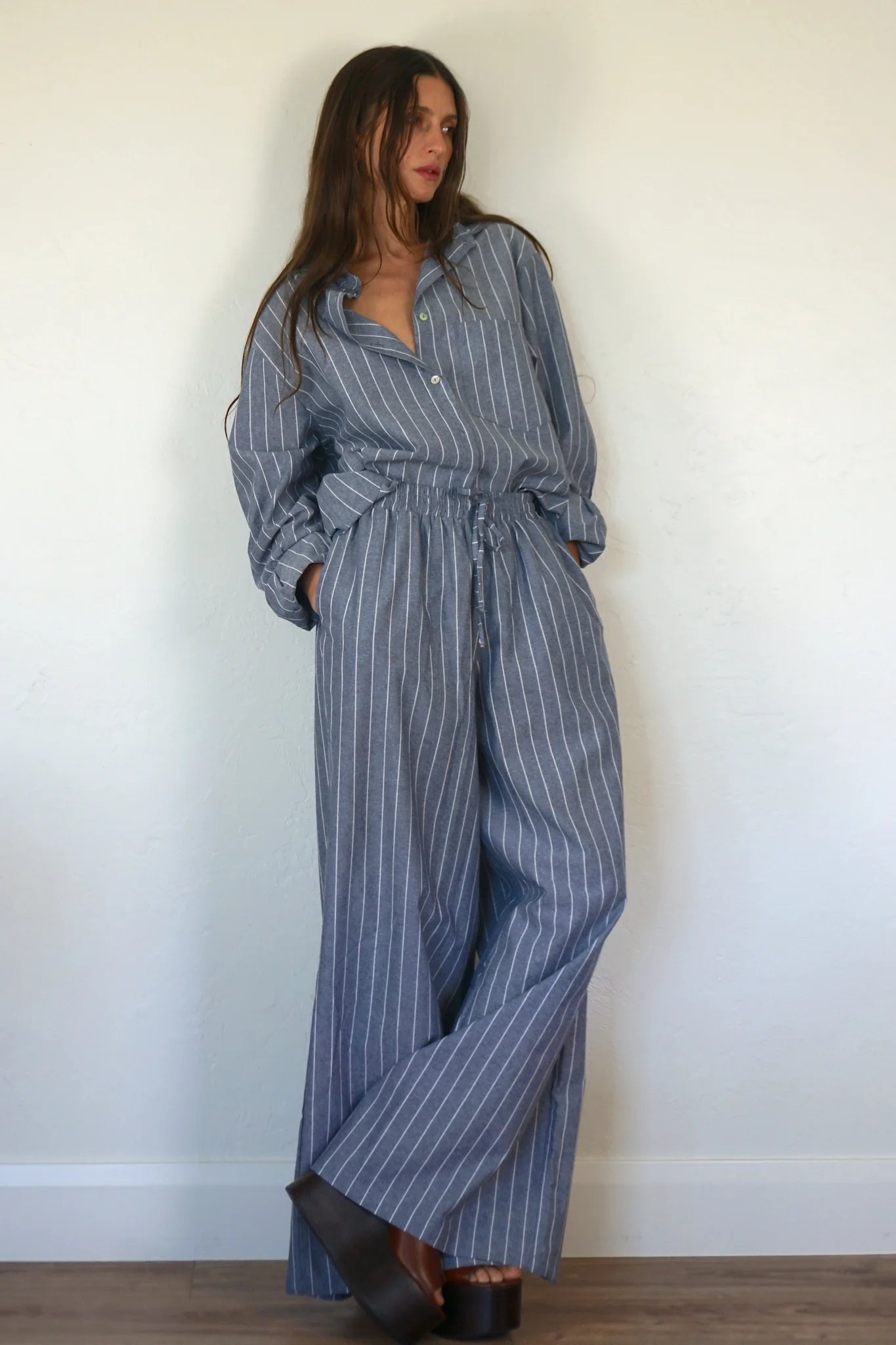 Lou Pant - Blue Pinstripe