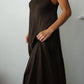 Satin Maxi Dress - Chocolate