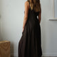 Satin Maxi Dress - Chocolate
