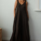 Satin Maxi Dress - Chocolate
