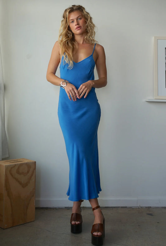 Leo Slip Dress - Azure