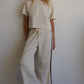 Waffle Pant - Natural/Black