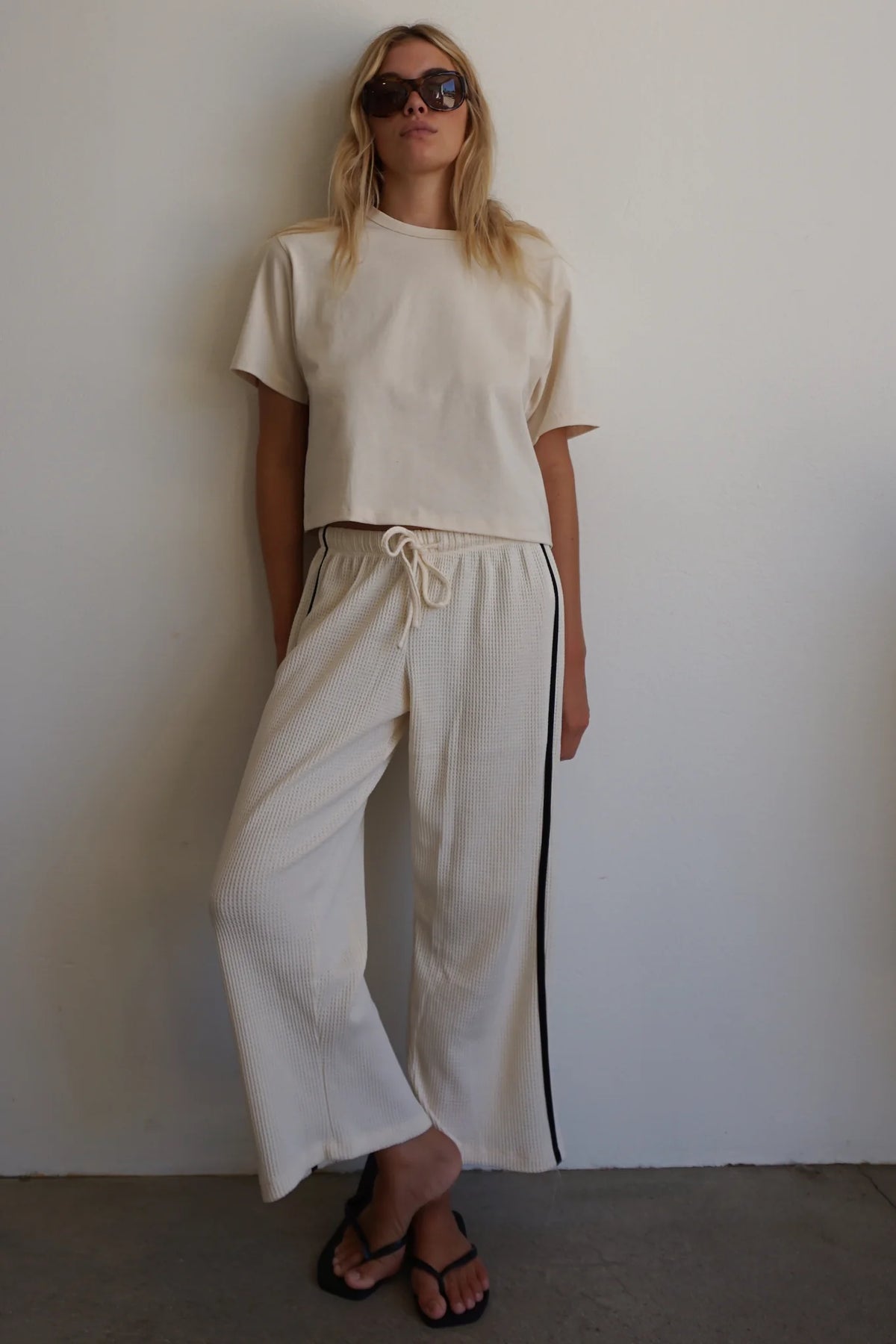 Waffle Pant - Natural/Black