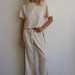 Waffle Pant - Natural/Black