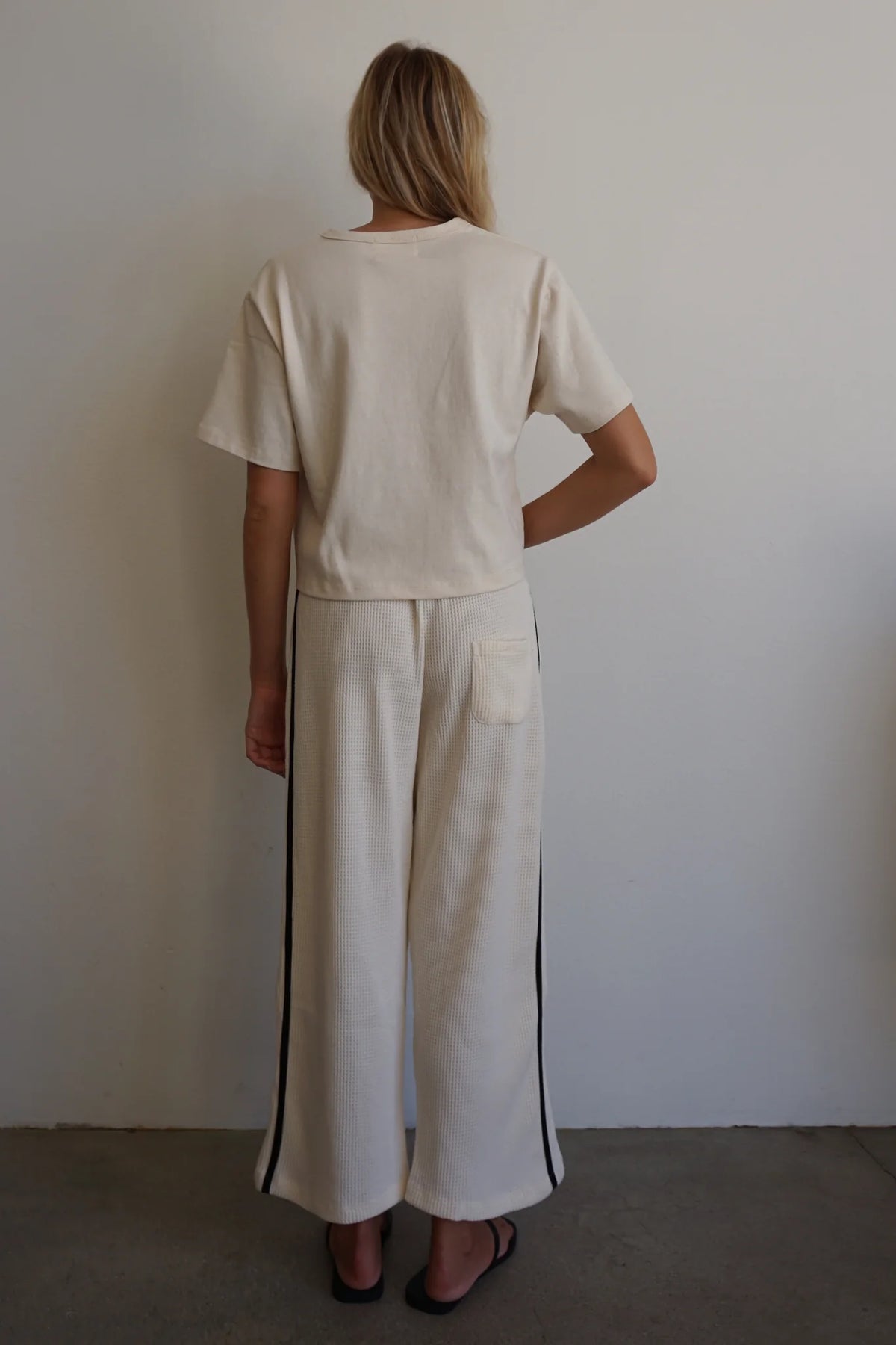 Waffle Pant - Natural/Black
