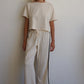 Waffle Pant - Natural/Black