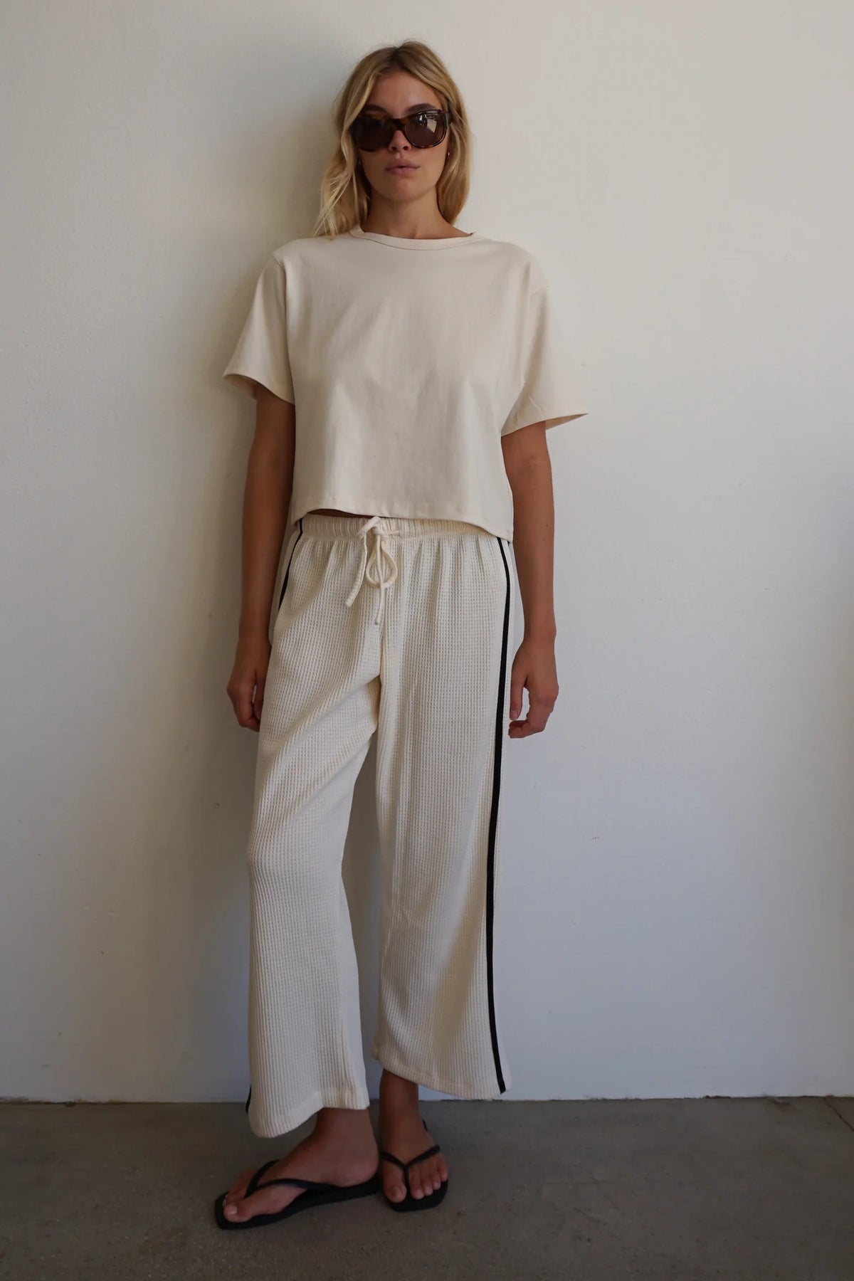 Waffle Pant - Natural/Black