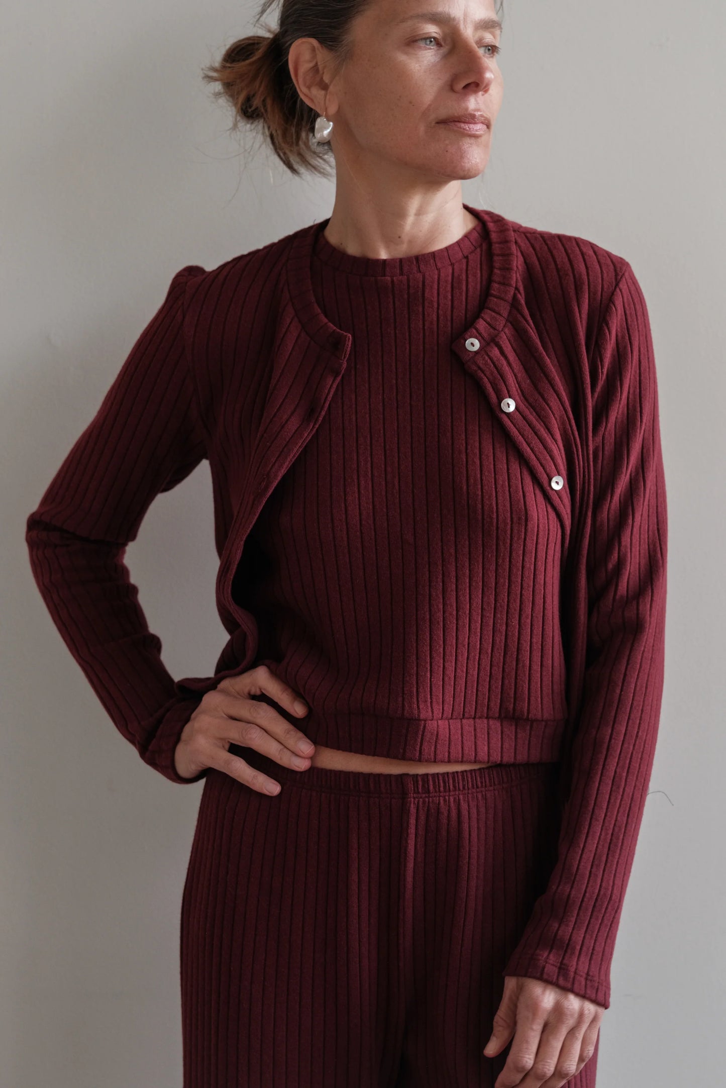 Sweater Rib Shell - Oxblood