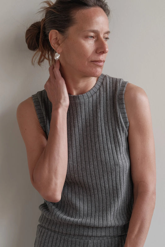 Sweater Rib Shell - Heather Grey