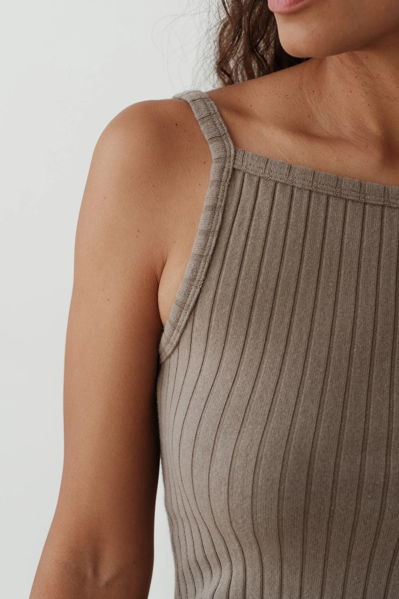 Sweater Rib Tank - Mushroom