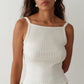 Sweater Rib Tank - Creme