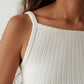 Sweater Rib Tank - Creme