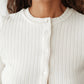 Sweater Rib Cardi - Creme