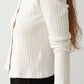 Sweater Rib Cardi - Creme