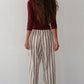 Pop Stripe Drawstring Pant - Creme Twin Stripe