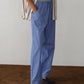 Pop Stripe Drawstring Pant - Azure Pinstripe