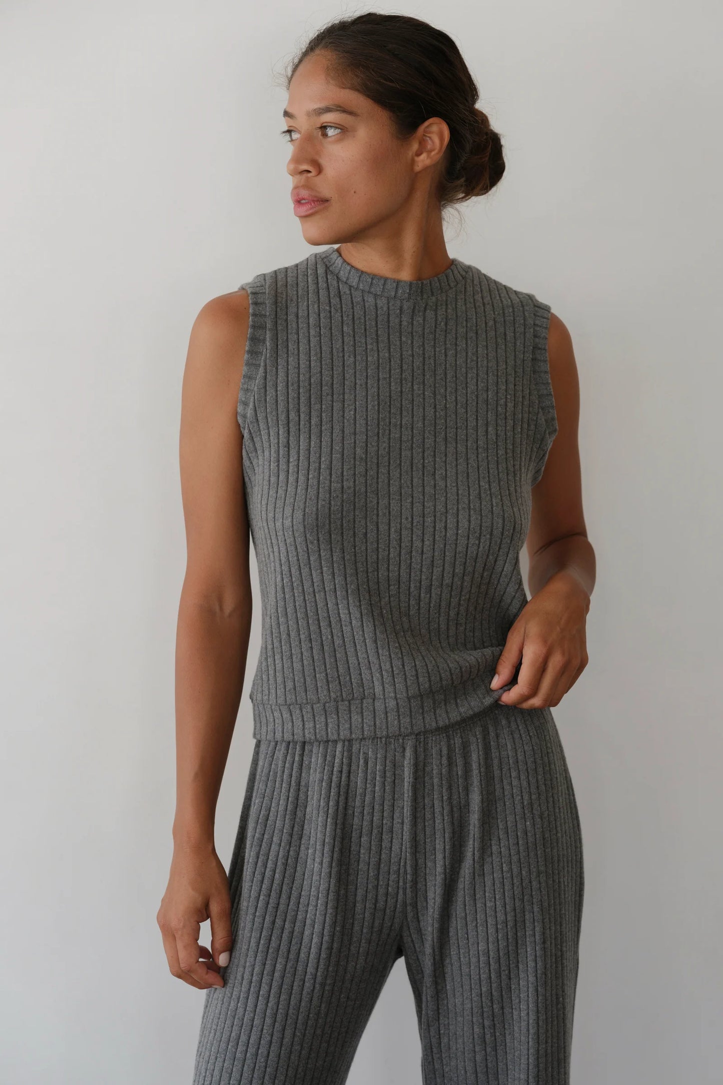 Sweater Rib Shell - Heather Grey