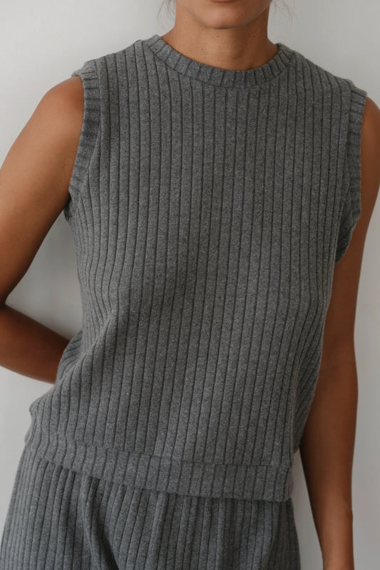 Sweater Rib Shell - Heather Grey