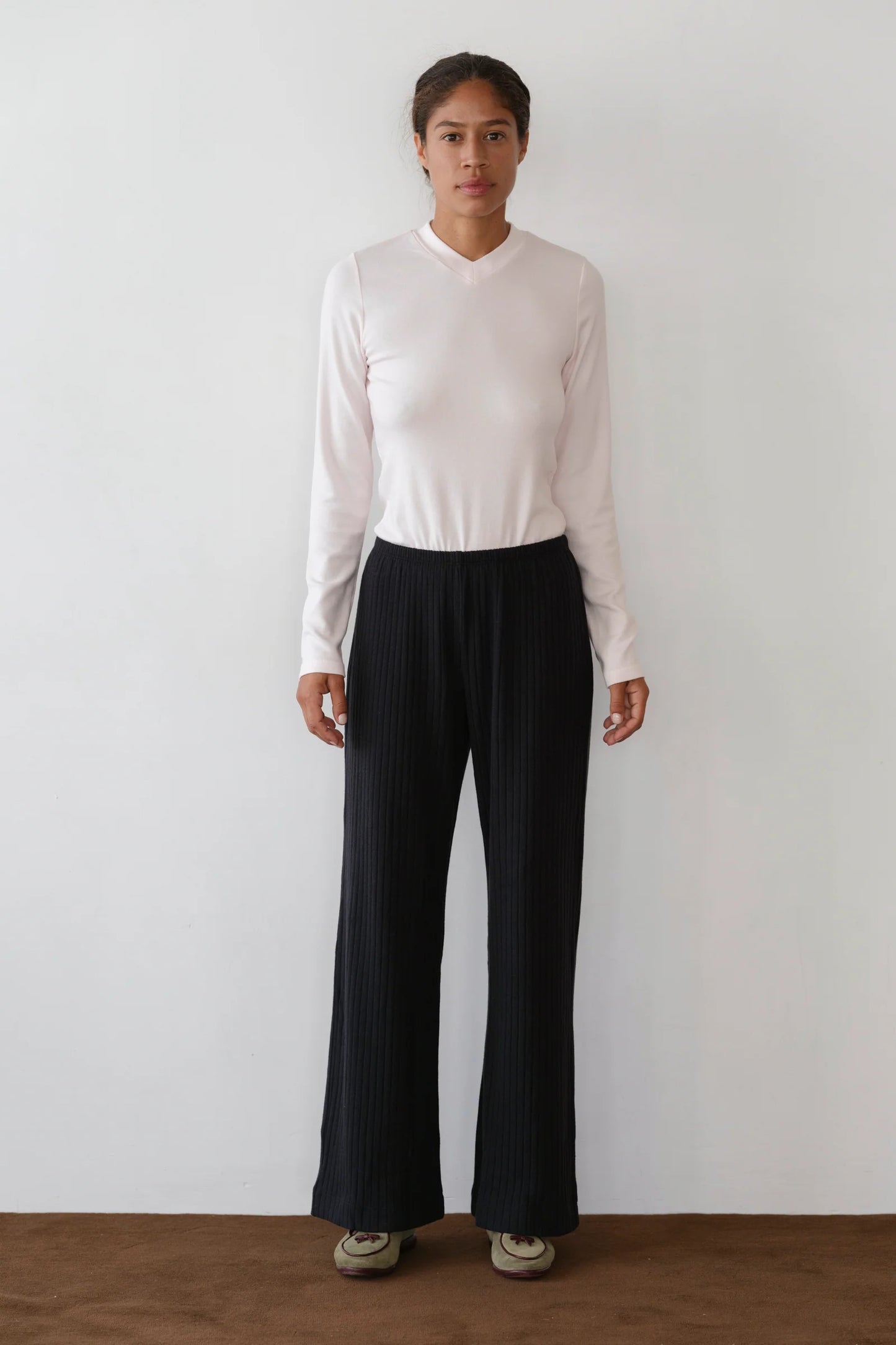 Sweater Rib Simple Pant - Jet