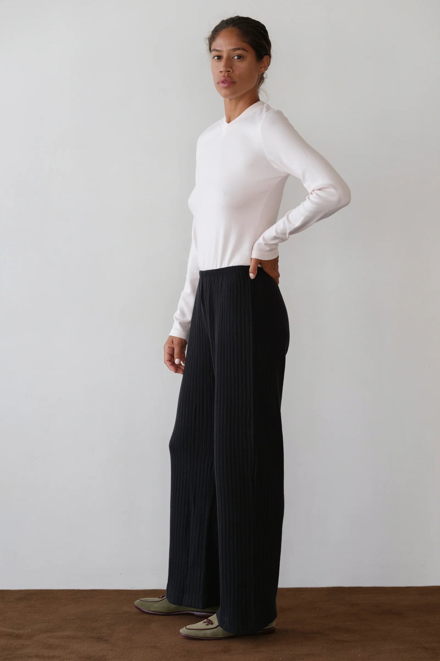 Sweater Rib Simple Pant - Jet