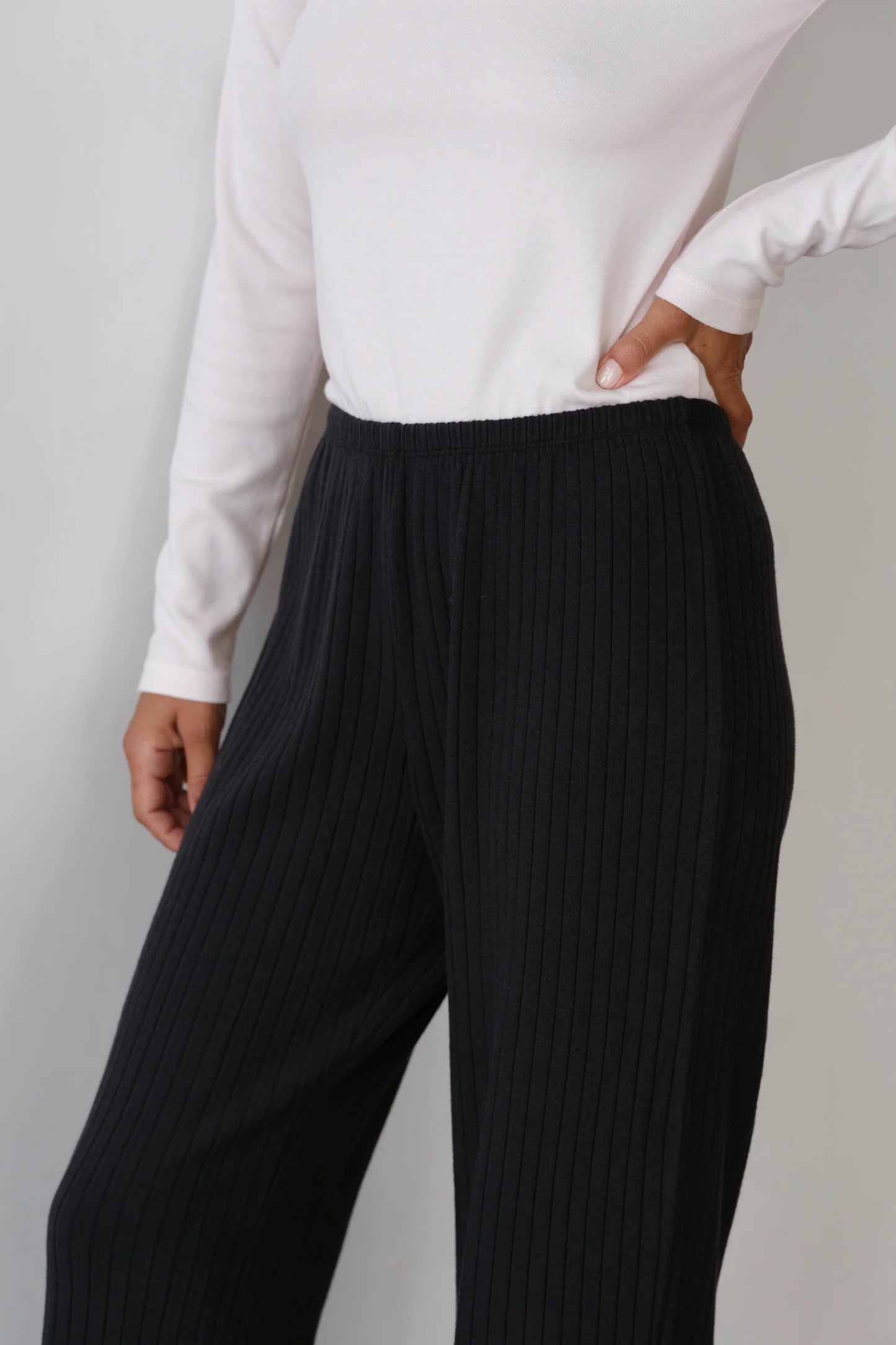 Sweater Rib Simple Pant - Jet