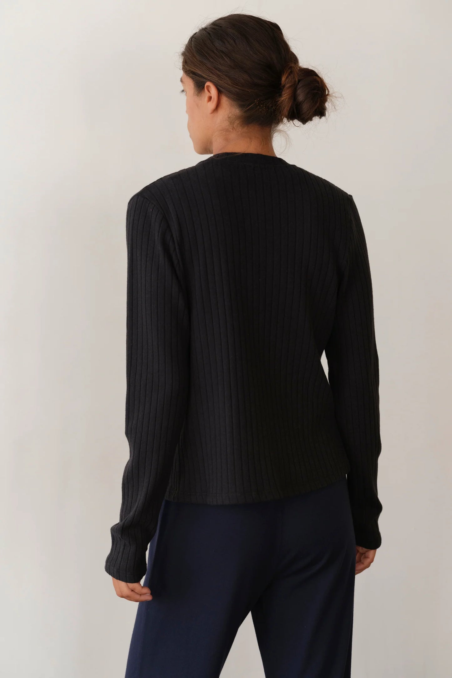 Sweater Rib Cardi - Jet