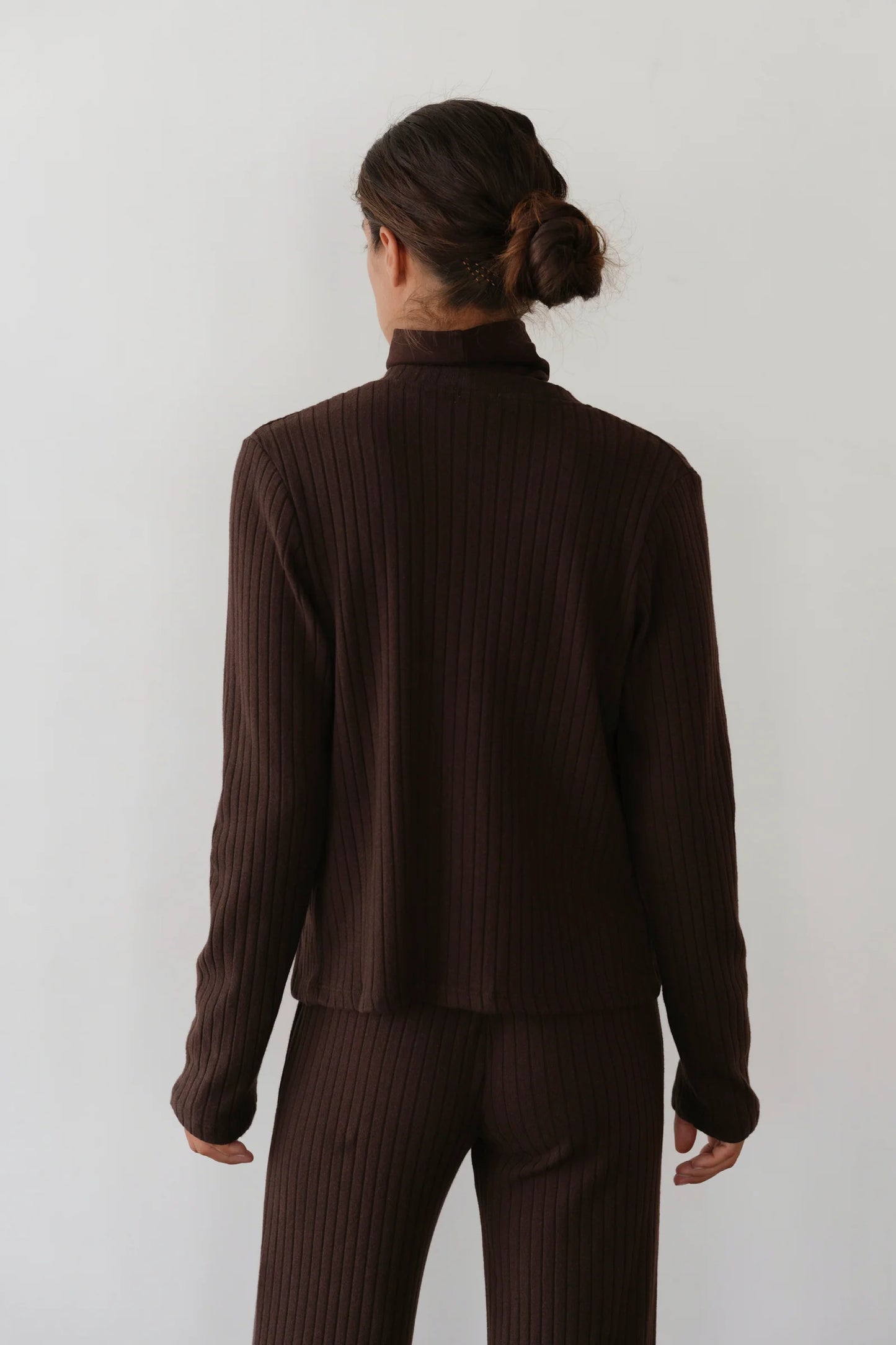 Sweater Rib Cardi - Espresso