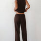 Sweater Rib Simple Pant - Espresso