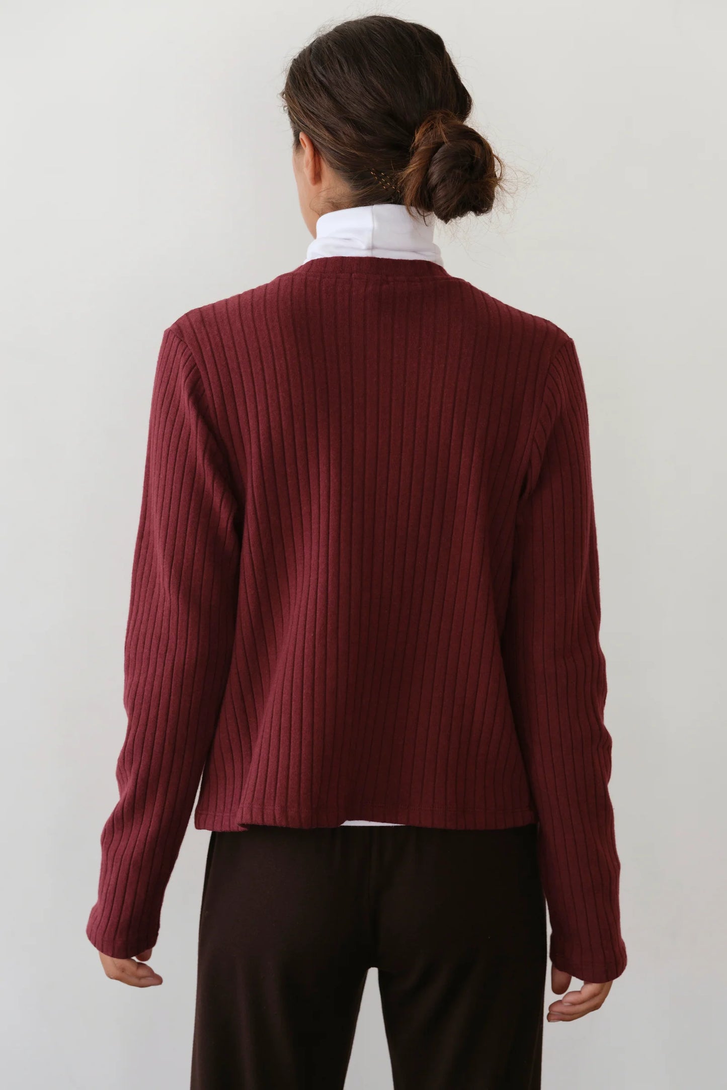 Sweater Rib Cardi - Oxblood