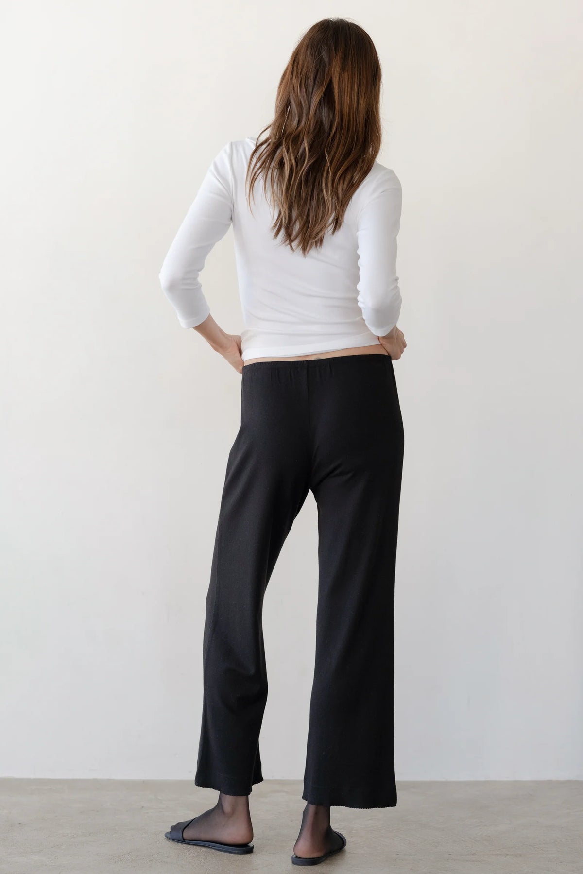 Baby Rib Scallop Pant - Jet
