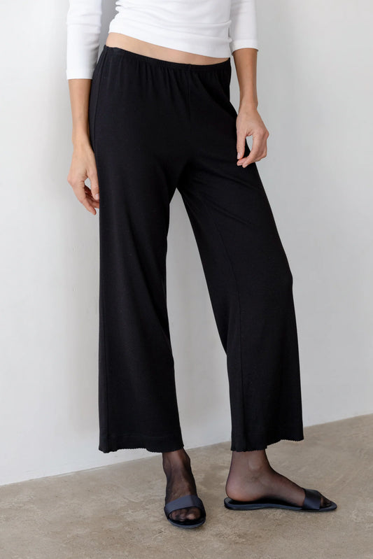 Baby Rib Scallop Pant - Jet