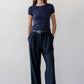 Pointelle Baby Tee - Navy
