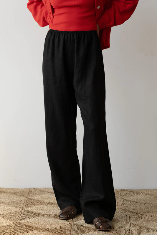 Linen Simple Pant - Jet