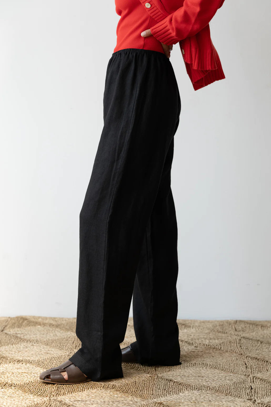 Linen Simple Pant - Jet