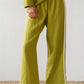 Linen Stripe Crop Racer Pant - Pistachio