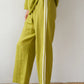Linen Stripe Crop Racer Pant - Pistachio