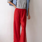Linen Stripe Crop Racer Pant - Bell Pepper