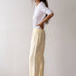 Linen Stripe Crop Racer Pant - Butter