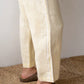 Linen Stripe Crop Racer Pant - Butter