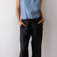 Linen Drawstring Pant - Black