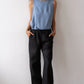 Linen Drawstring Pant - Black