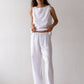 Linen Simple Pant - Powder