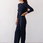 Pointelle Simple Crop Pant - Navy